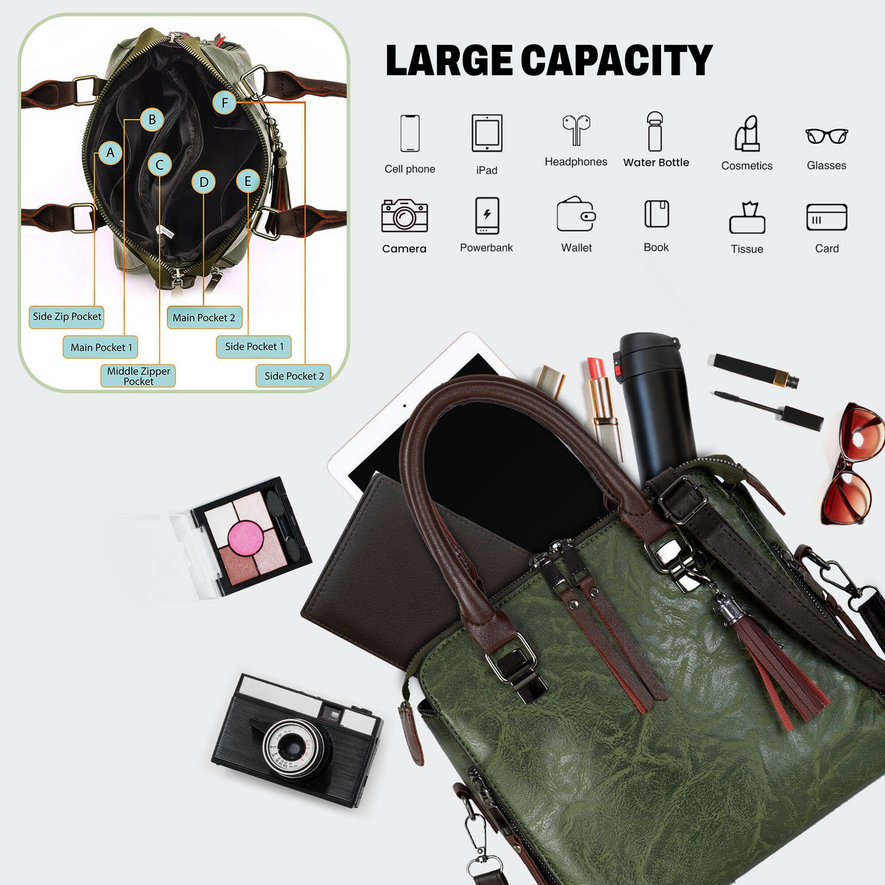 Storite Women Green Handbag