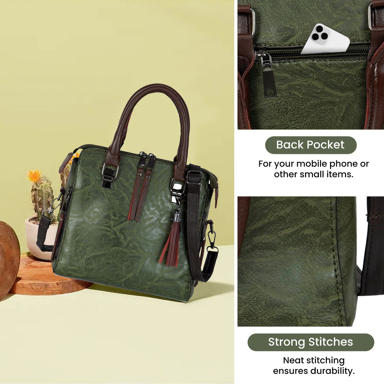 Storite Women Green Handbag