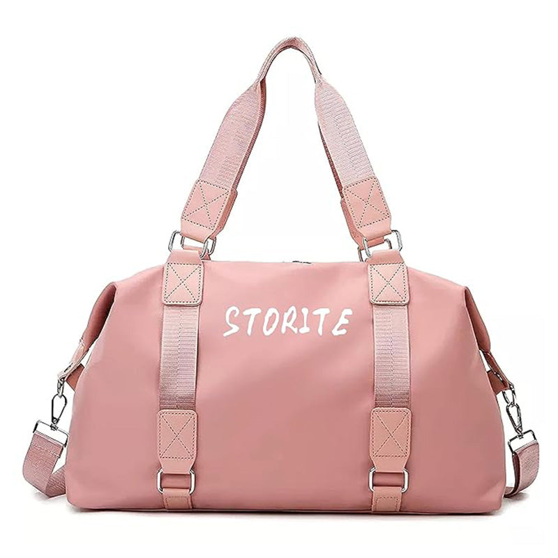 Storite Nylon 47 CMS Travel Duffle Bag - Pink