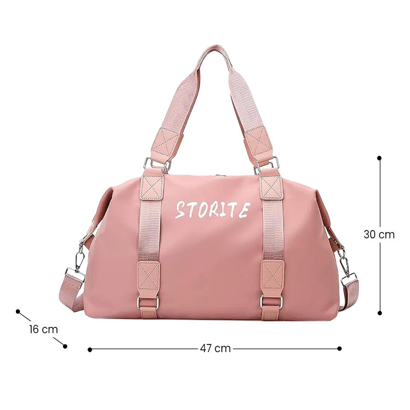 Storite Nylon 47 CMS Travel Duffle Bag - Pink