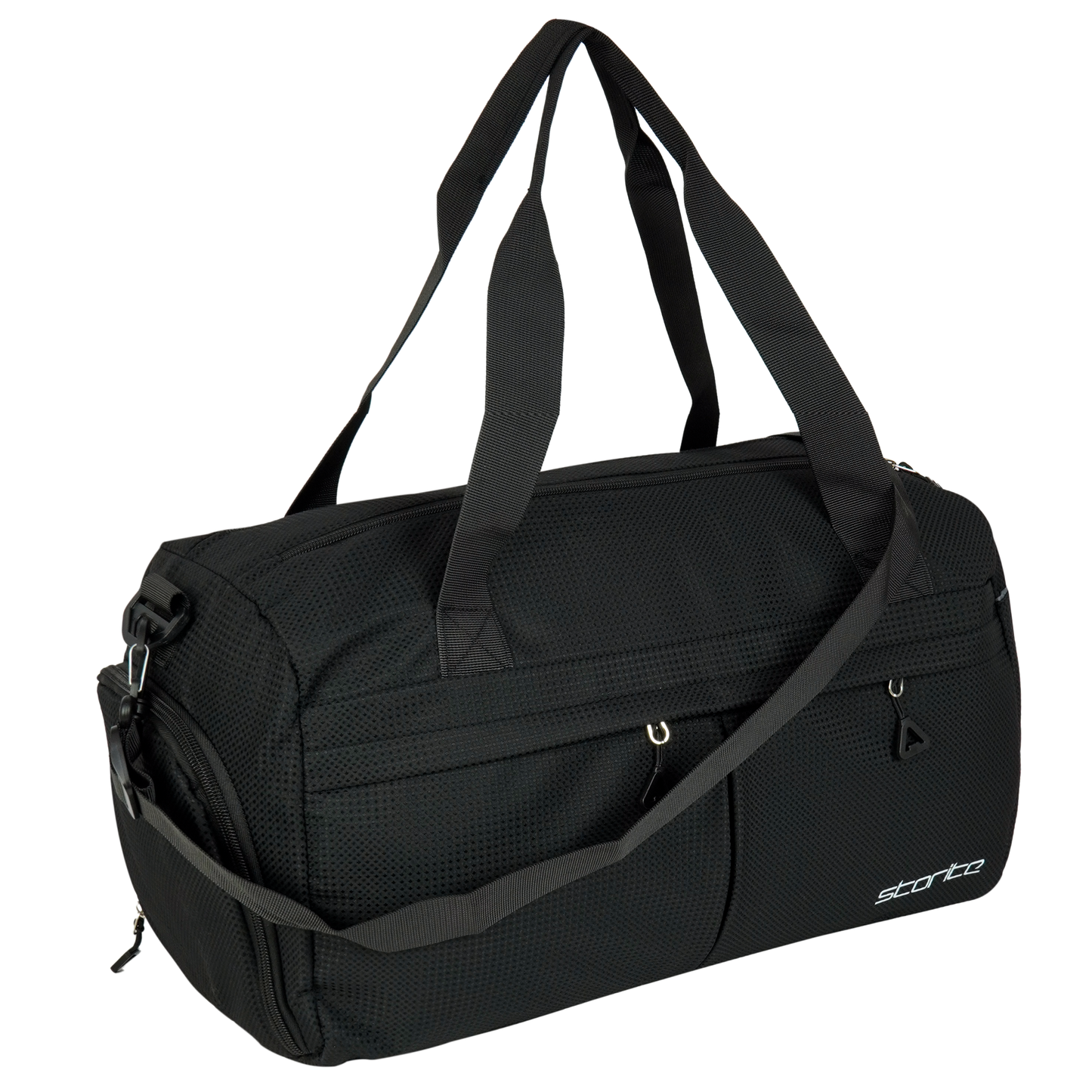 Storite Nylon Multi Purpose Travel Duffle Bag for Women, Lightweight Waterproof Backpack Carry Luggage Bag with Shoe Compartment (Black)