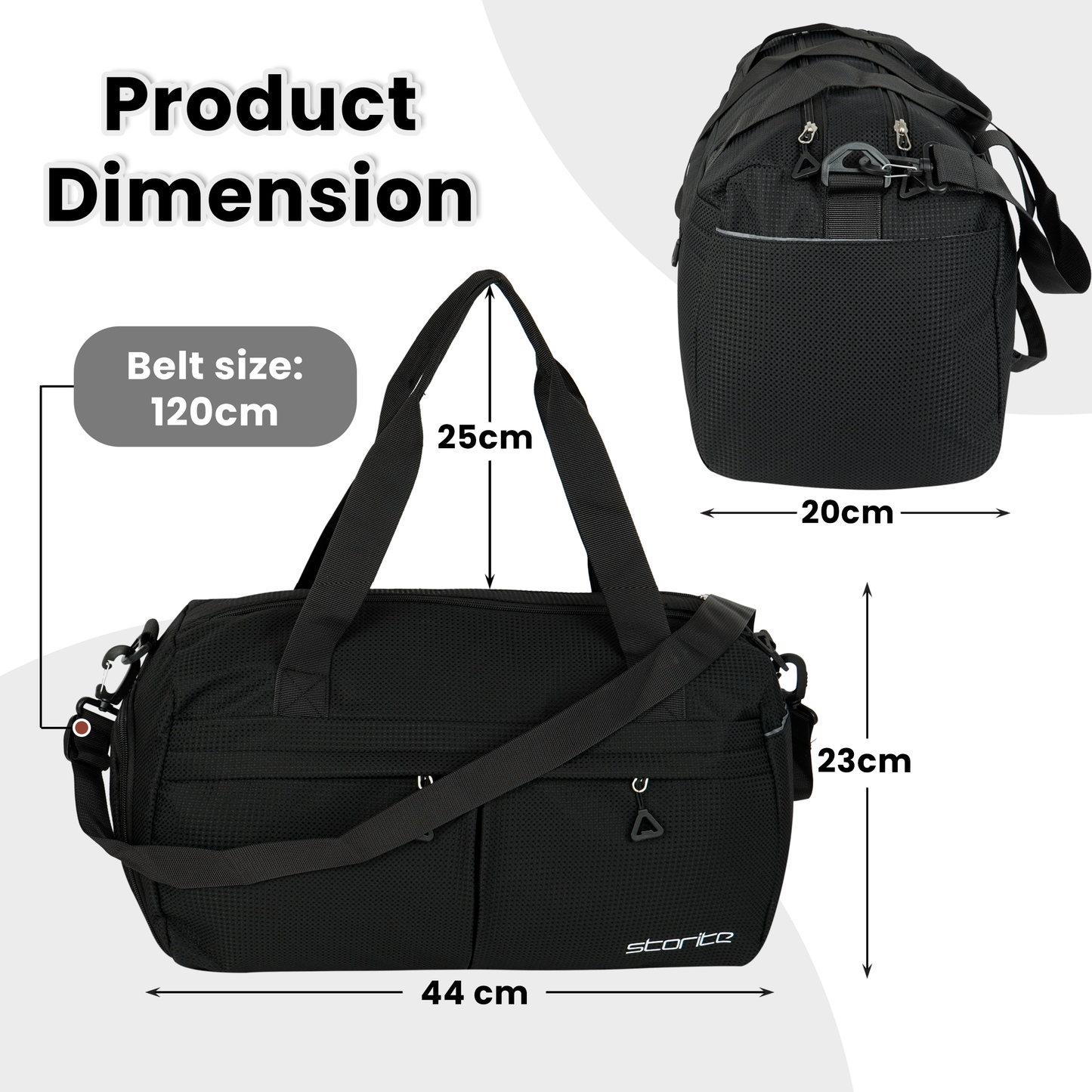 Storite Nylon Multi Purpose Travel Duffle Bag for Women, Lightweight Waterproof Backpack Carry Luggage Bag with Shoe Compartment (Black)