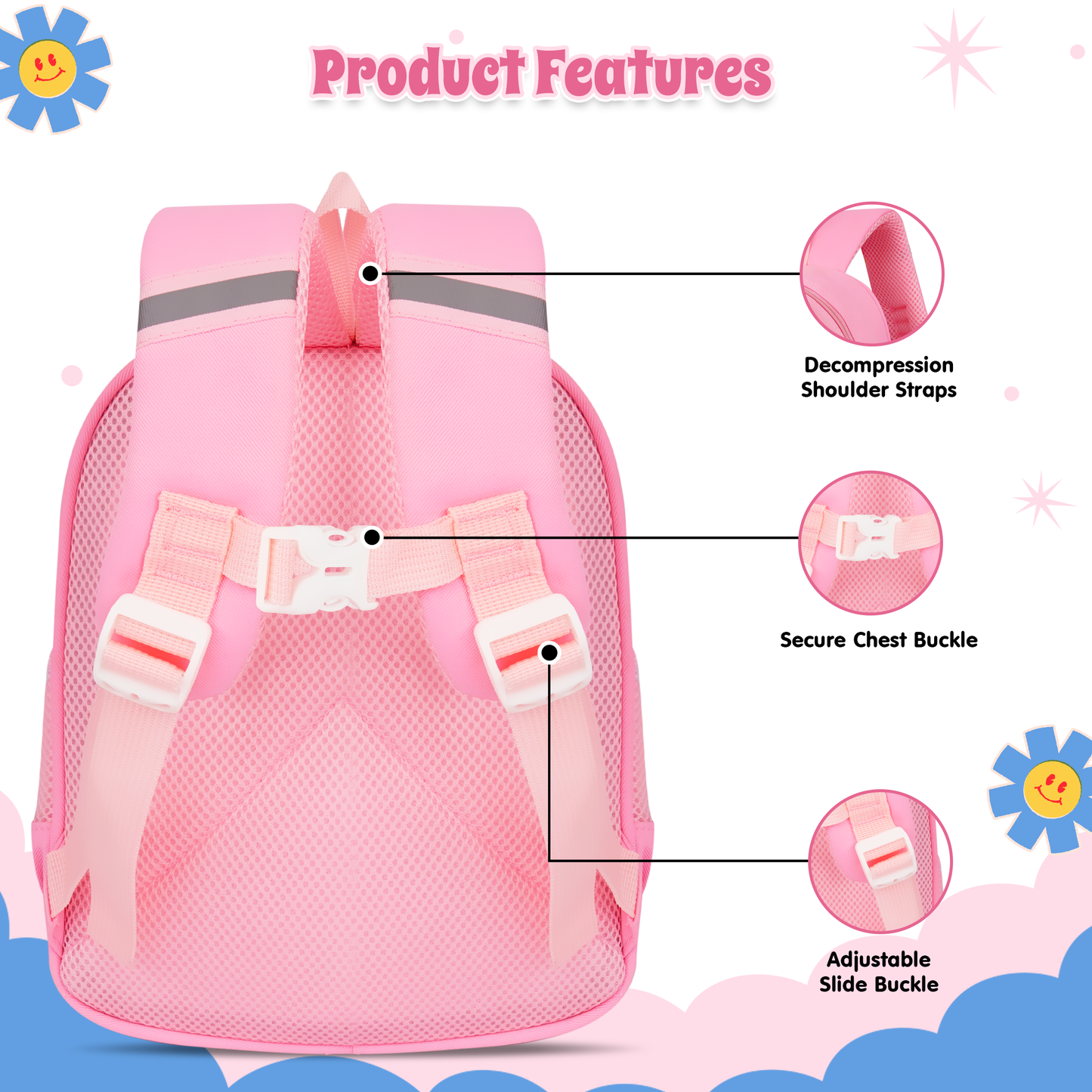 Storite Bunny Design Kids Backpack – Cute & Lightweight School Bag for Preschool & Kindergarten