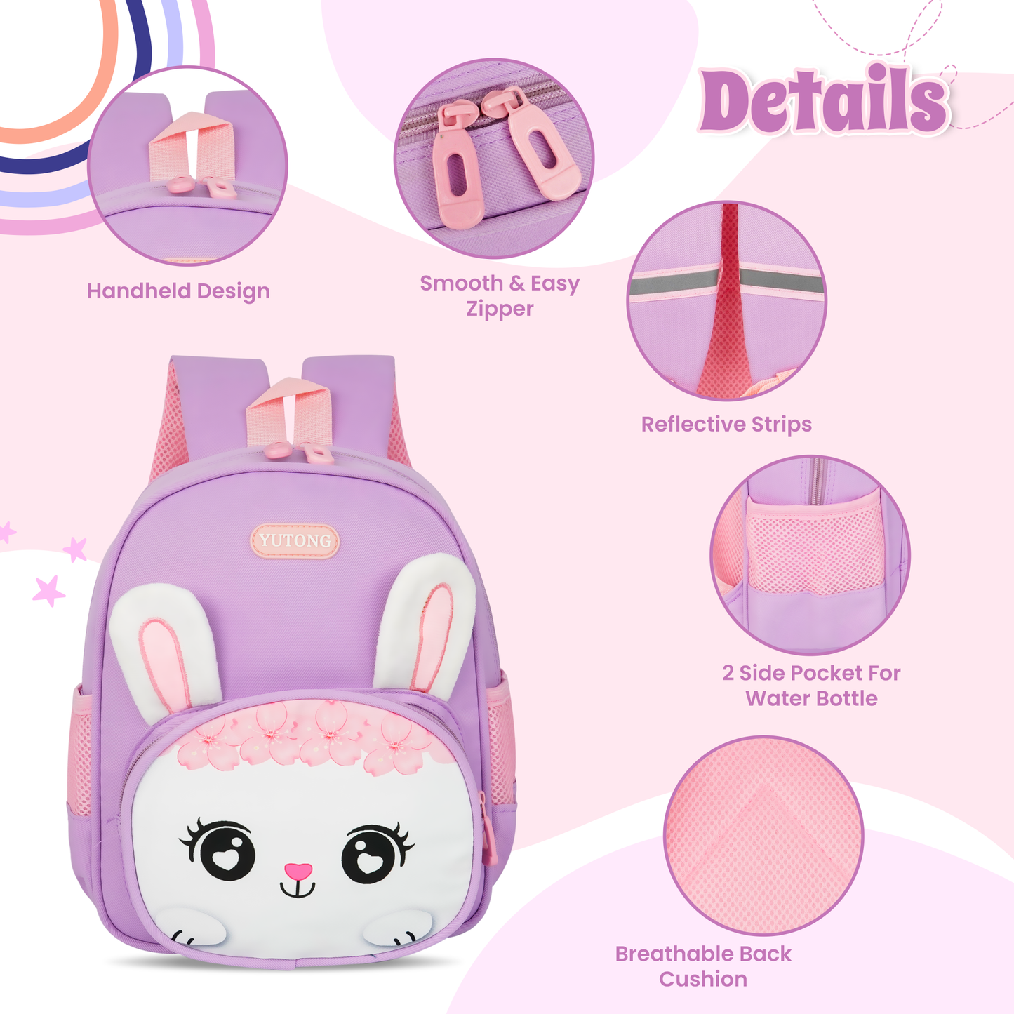 Storite Bunny Design Kids Backpack – Cute & Lightweight School Bag for Preschool & Kindergarten