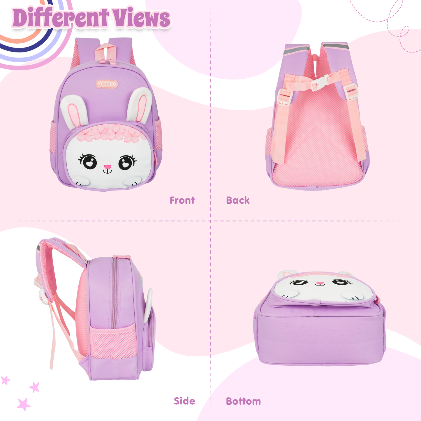 Storite Bunny Design Kids Backpack – Cute & Lightweight School Bag for Preschool & Kindergarten