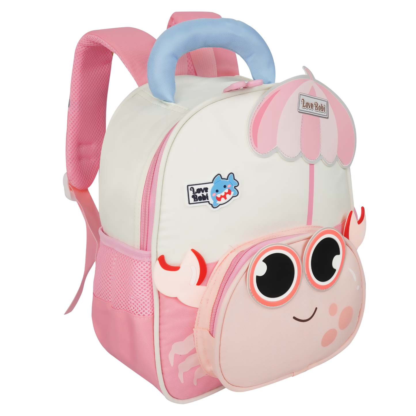 Storite Crab Design Kids Backpack – Cute & Lightweight School Bag for Preschool & Kindergarten – Pink
