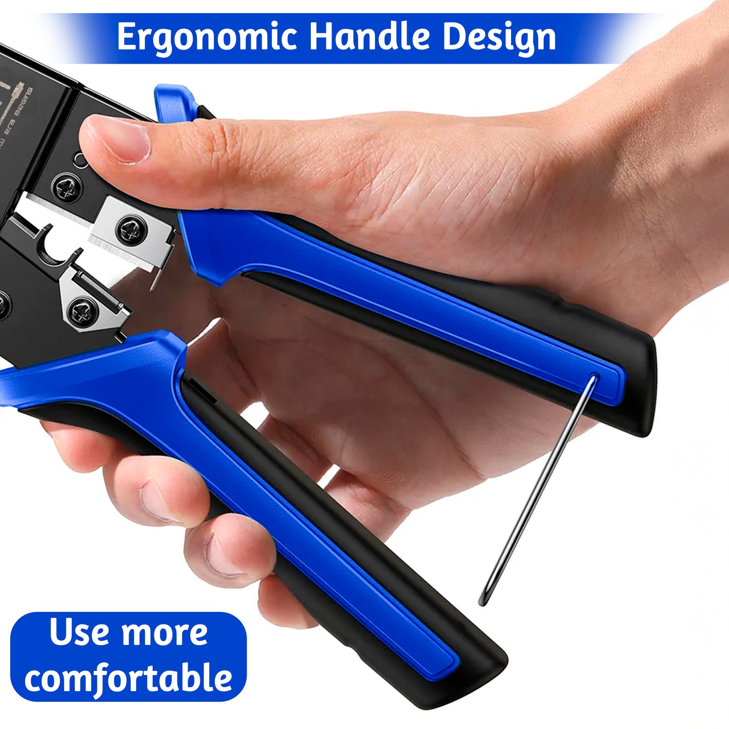 Storite Modular Network RJ45 RJ11 RJ12 Crimping Tool, Network Cable Cutting Stripping Crimper/Wire Stripper/Wire Cutter, for 8P/6P/4P /CAT5/CAT5e/CAT6 All in One Crimping