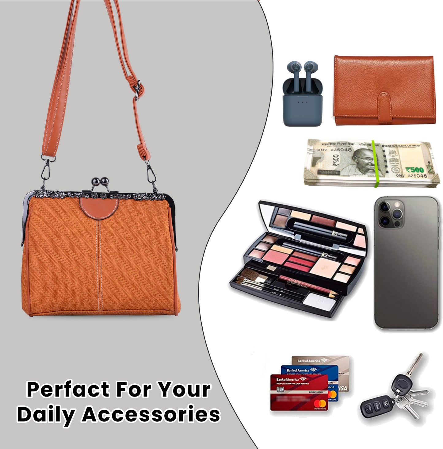 Storite Women’s Stylish Orange Handbag