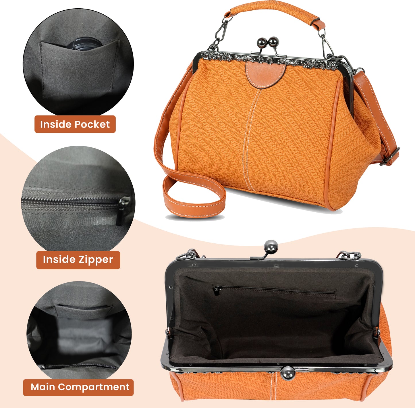 Storite Women’s Stylish Orange Handbag