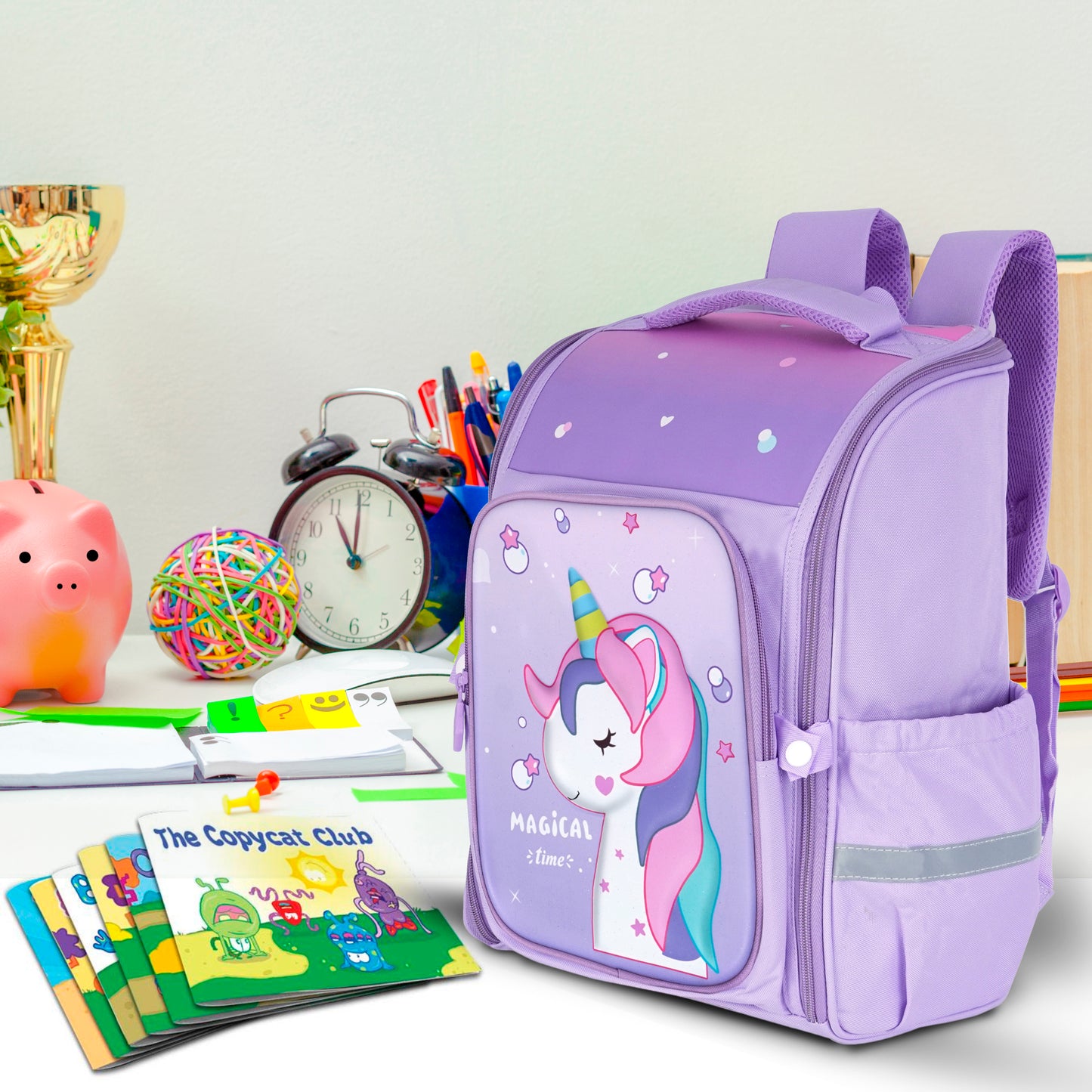 Storite Unicorn Backpack for Kids - Sturdy, Water-Resistant, Ideal for 6-8 Year Olds - Light Purple