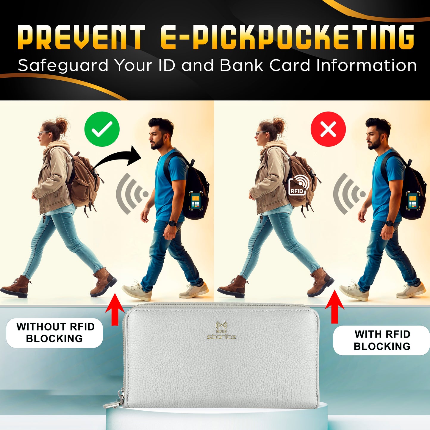Storite 36 Slot RFID PU Leather Credit Debit Card Holder Wallet Money Zipper Coin Purse for Women - Grey