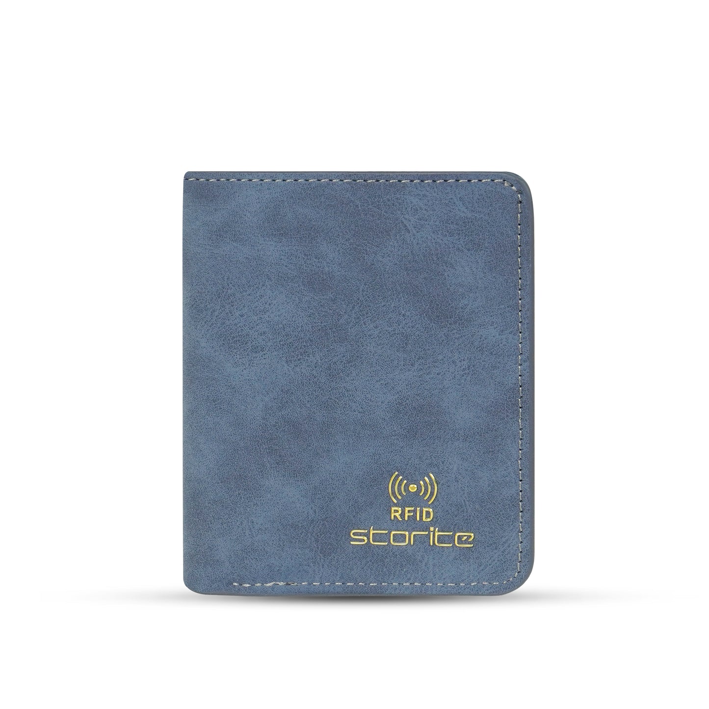 Storite RFID Blocking Men's Wallet – Slim Bifold Leather Wallet – Blue