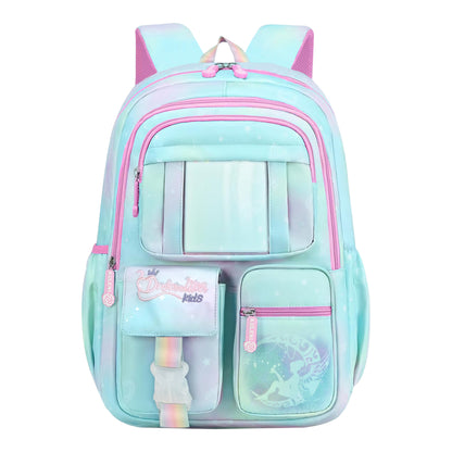 Storite School Backpacks for Girls Stylish Bags for Kids 7-12 Years Old Cartoon Water Resistant Backpack Durable Burden Relief School Bag Birthday Gift-Sky blue