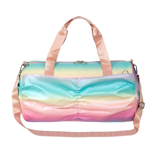 Storite 47 CM Nylon Multi-Purpose Travel Duffle Bag for Women with Wet/Dry Pocket & Shoe Compartment - Rainbow Multi-Color