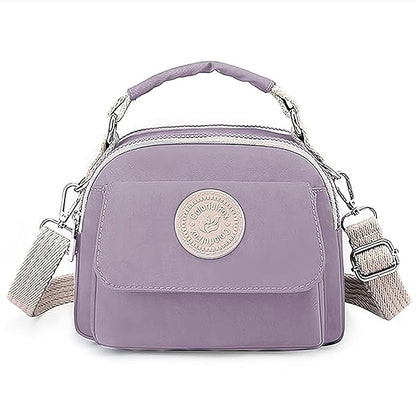 Storite Women's Compact Sling Bag with Padded Pocket & Adjustable Strap - Light Purple