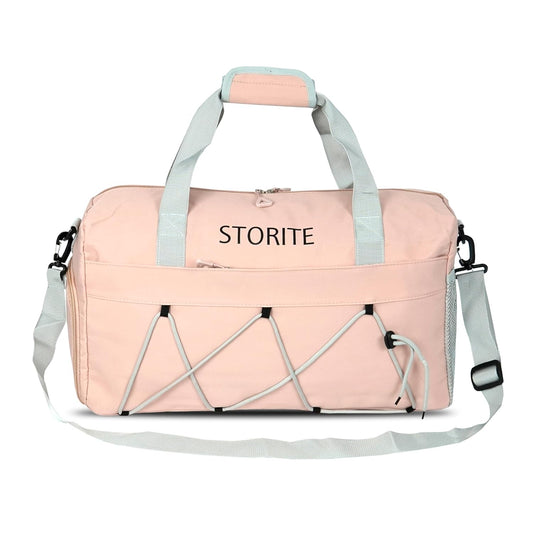 Storite 48.5 CM Nylon Travel Duffle Bag with Wet & Shoe Compartments - Pink