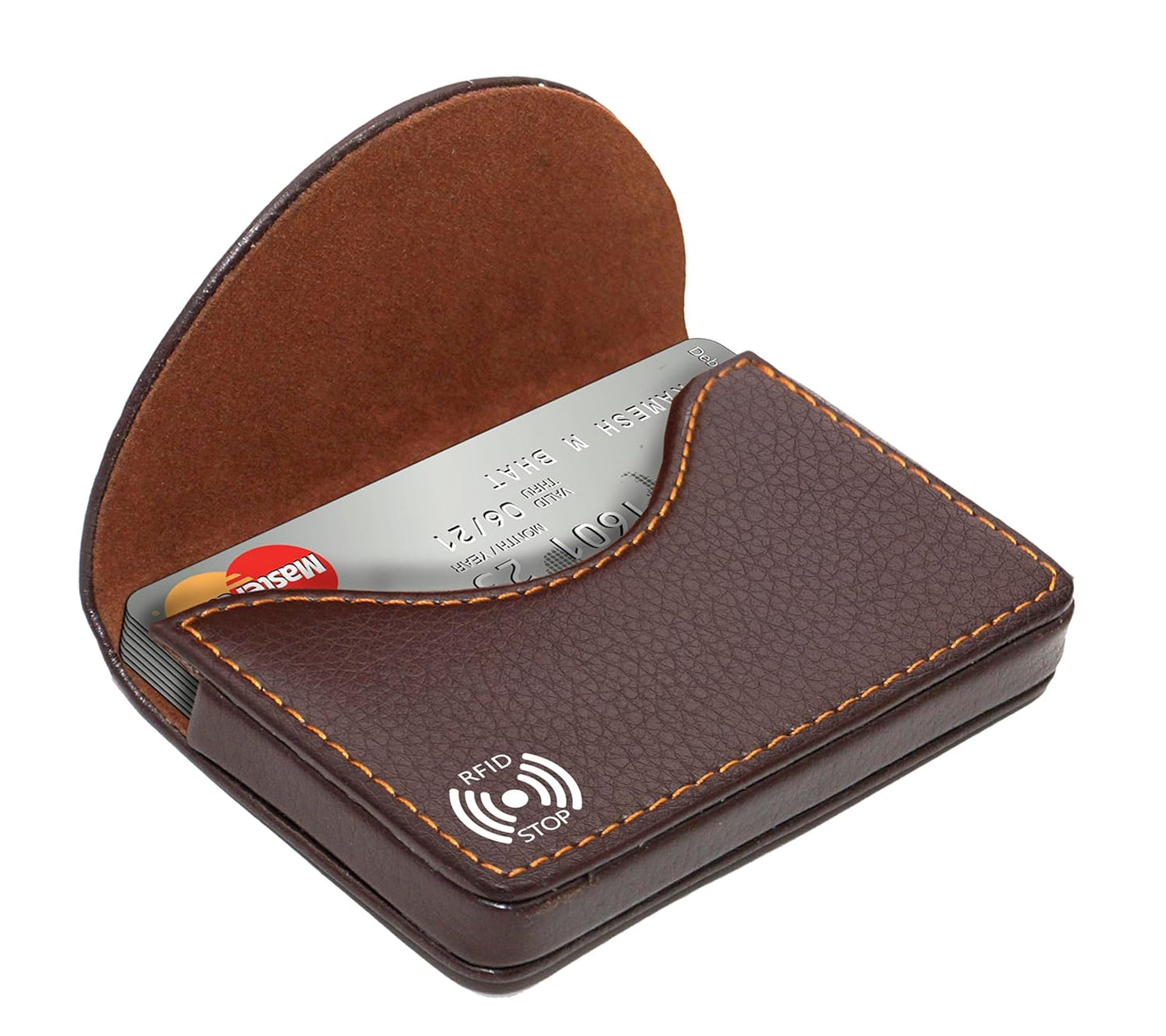 Storite RFID PU Leather Card Holder Wallet - Brown