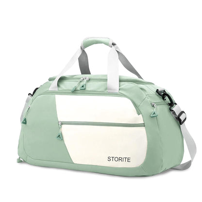 Storite Nylon Travel Duffle Bag with Shoe Compartment, 54 CM - Pista Green