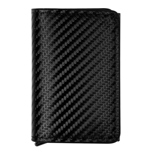 Storite RFID Blocking Pop-Up Card Holder with Leather Slots - Black