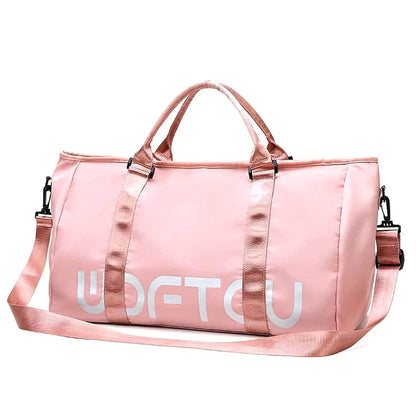 Storite 50cm Nylon Travel Duffle Bag for Women with Wet Pocket - Pink