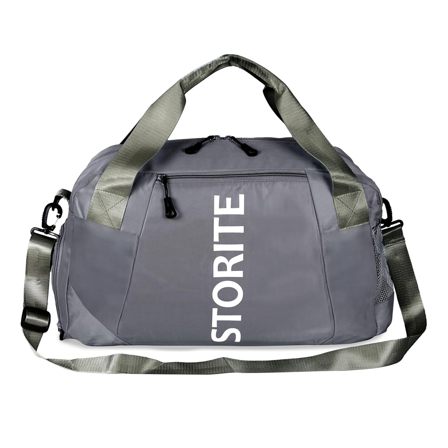 Storite 47 CM Nylon Travel Duffle Bag for Men & Women with Wet Pocket & Shoe Compartment - Dark Gray