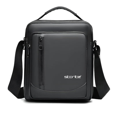 Storite Stylish Polyester Side Bag - Multi-Pocket, Water-Resistant, for Travel & Business - Black