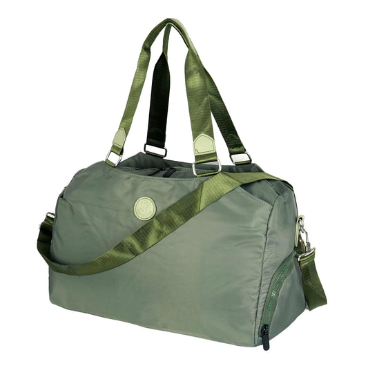 Storite Nylon Travel Duffle Bag for Women Shoulder Bag with Wet Pocket Weekender Overnight Luggage Bag - Green