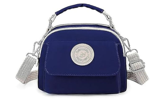 Storite Women's Compact Sling Bag with Padded Pocket & Adjustable Strap - Blue