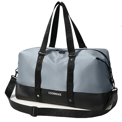 Storite 56 CM Nylon Travel Duffle Bag with Wet Pocket - Blue/Black