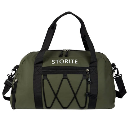 Storite 50 CM Nylon Travel Duffle Bag for Men & Women with Wet Pocket & Shoe Compartment - Green