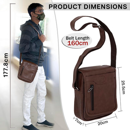 Storite PU Leather Sling Cross Body Bag - Compact Messenger for Men & Women