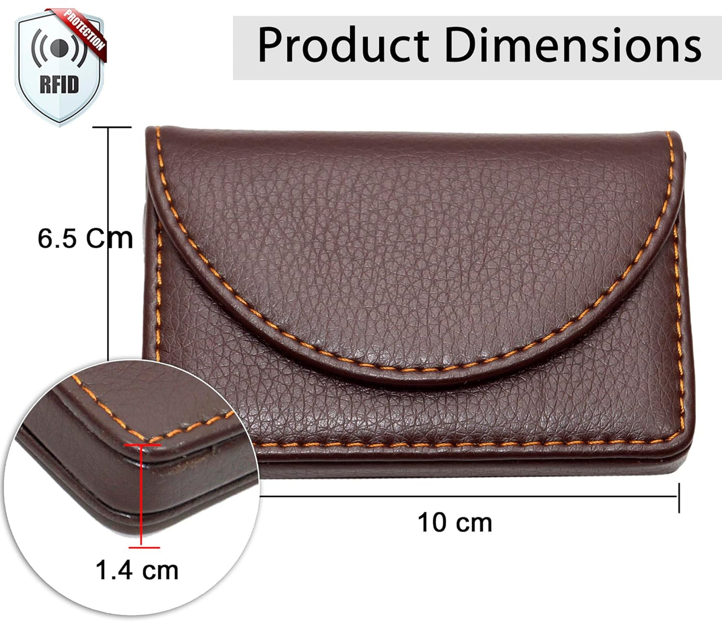 Storite RFID PU Leather Card Holder Wallet - Brown