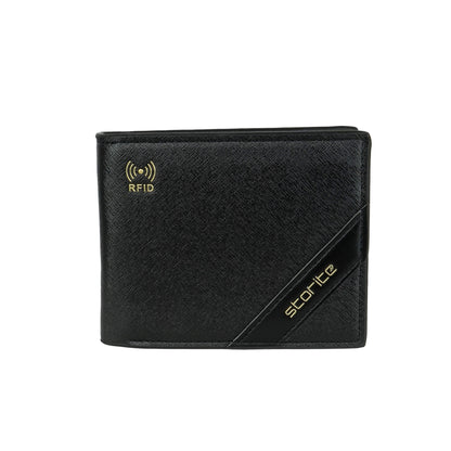 Storite RFID Blocking Bifold Men’s Wallet Credit Card Holder Money Wallet with Front Pocket Design - Black