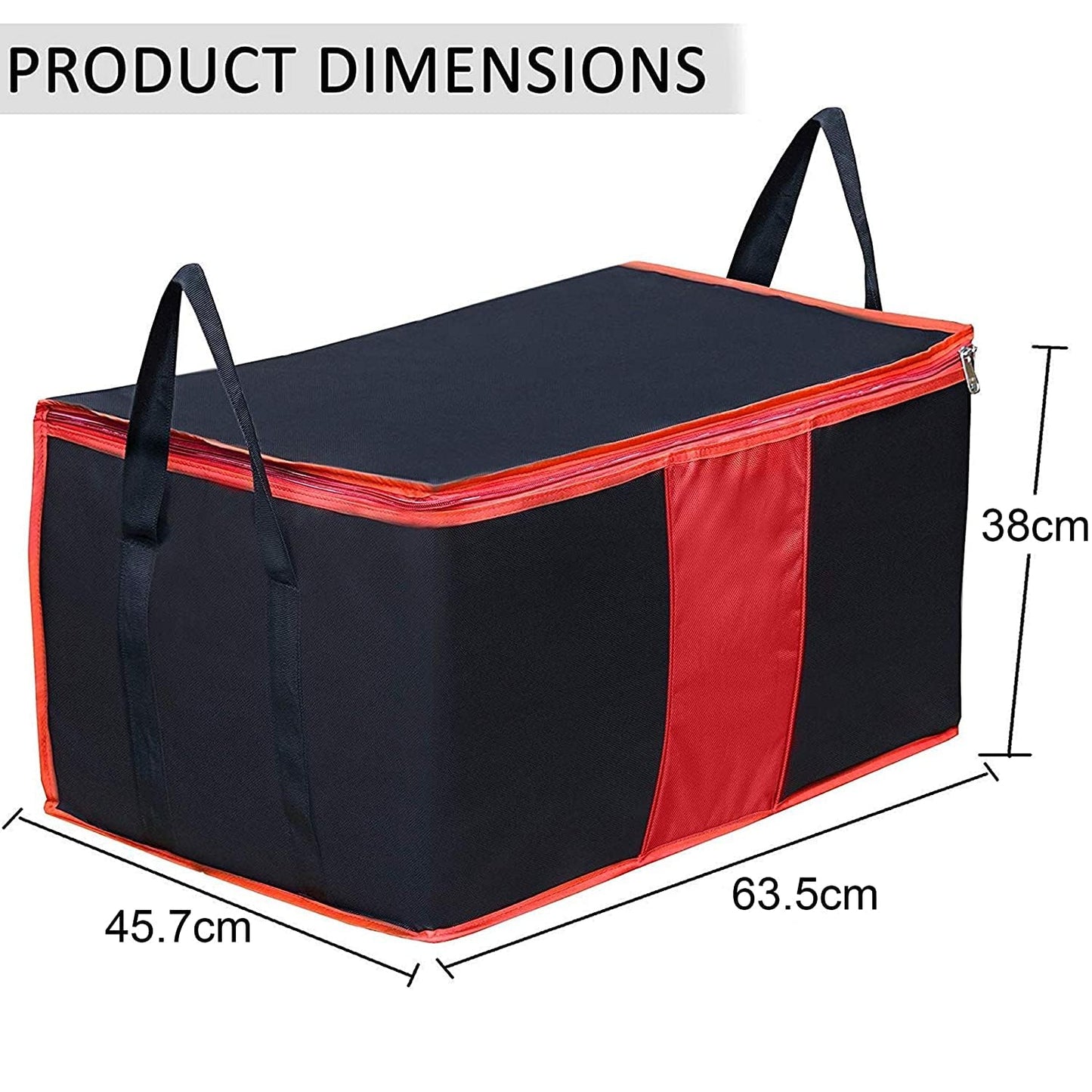 Storite Multi-Purpose Nylon Storage Bag – 110L, Rectangular, Heavy Duty - Black/Red