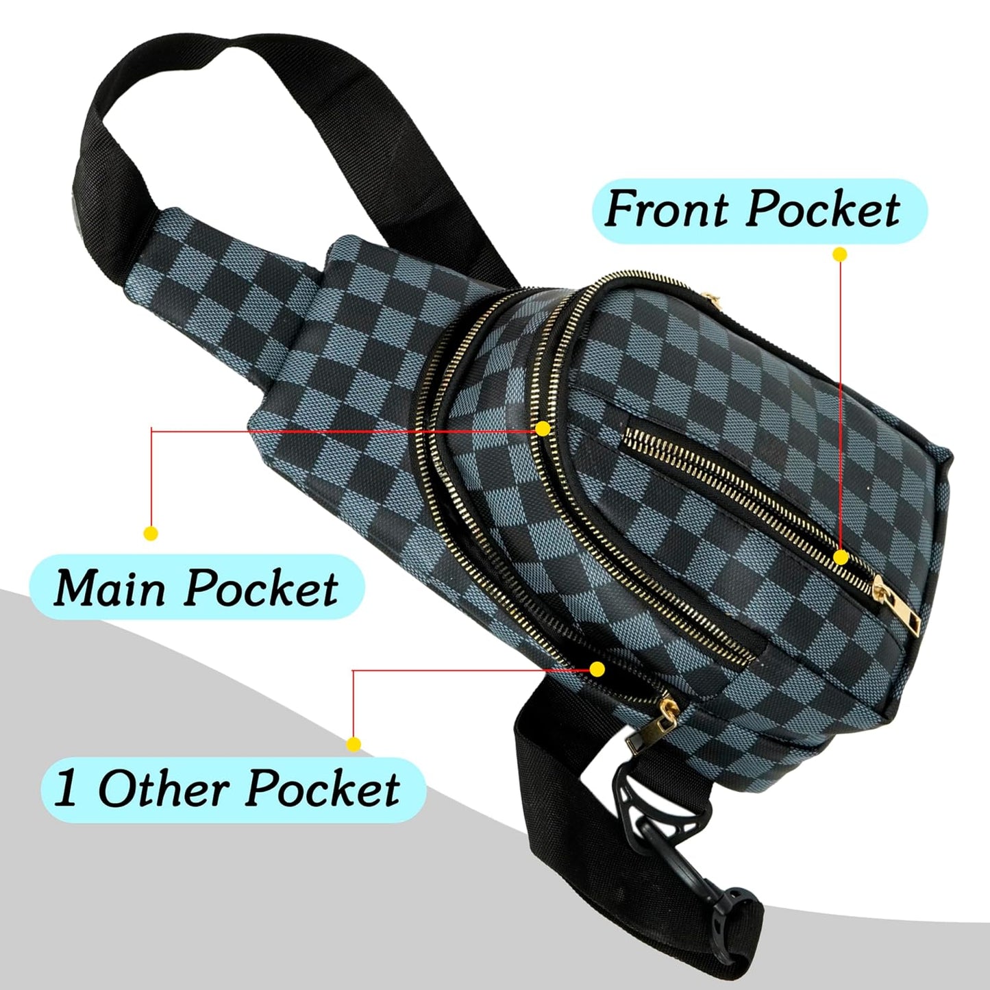 Storite Waist Pack: Travel, Hiking, and Everyday Belt Bag for Men and Women - Nylon, Black & Blue