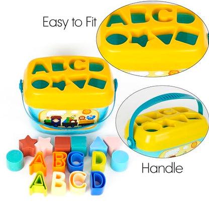 Storite Montessori Toys for 1 Year Old,Baby Sorter Toy Colorful Cube and Multi Sensory Shape, Toddler Developmental Learning Toys Birthday Gifts,Baby Toys 6-12-18 Months (16 Pcs)