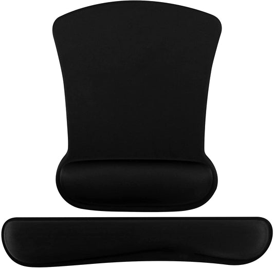 Storite 2in1 Mouse Pad with Wrist Support and Keyboard Wrist Rest Support with Non Slip Rubber Base Set for Computer Laptop Mac, Easy Typing & Pain Relief (Black)