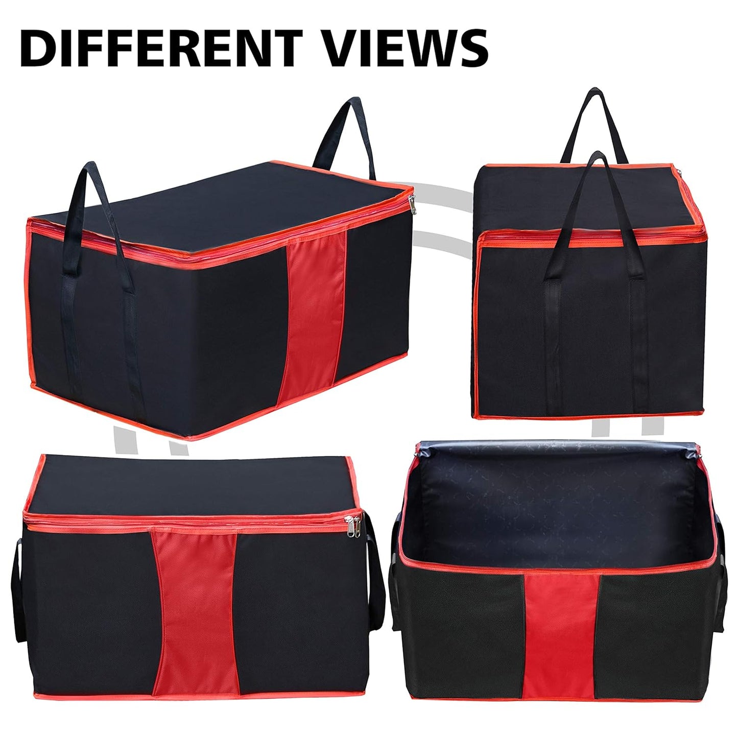 Storite Multi-Purpose Nylon Storage Bag – 110L, Rectangular, Heavy Duty - Black/Red