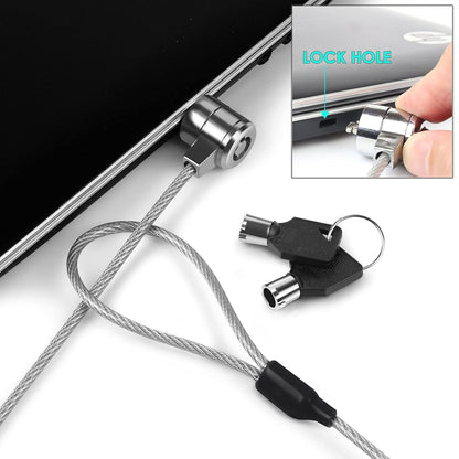 Storite 2M Security Lock for ThinkPad Laptops | Durable Alloy Cable with Key Lock System and 2 Keys | Anti-Theft Protection, Silver