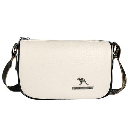 Storite PU Leather Square Women Tote Bag, Stone Pattern fashionable & Party Sling Bag, Shoulder Crossbody Bag with Broad Strap - White
