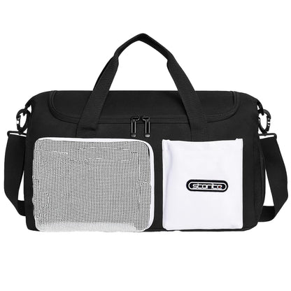 Storite 45cm Multipurpose Travel Duffle Bag for Women – Lightweight Nylon Weekender Overnight Bag with Mesh and Zipper Pockets, Shoe Compartment – Black (29 x 19 x 45 cm)