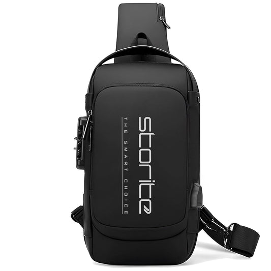 Storite Sling Bag for Men Stylish Crossbody Backpack for Men Women, Anti-Theft Water-resistant Chest Bag, Messenger Bags, Casual Side Shoulder Bag