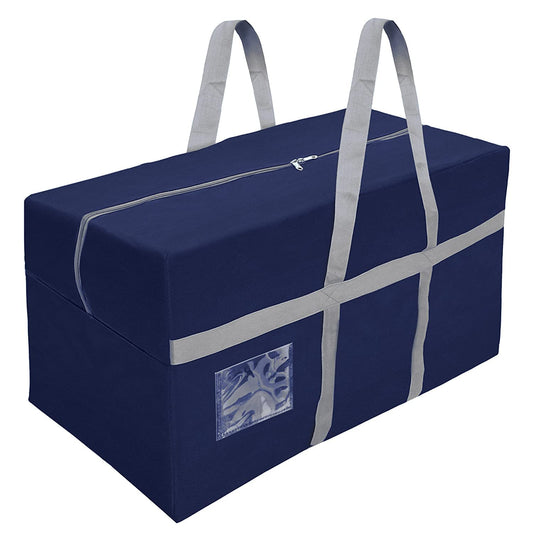 Storite Extra Large 128 L Nylon Moisture Proof Multipurpose Heavy Duty Toys Storage Bag/Stationery/Blankets/Clothes/Moving bags With Strong Reinforced Handles Rectangular (Blue,80x40x40 cm)