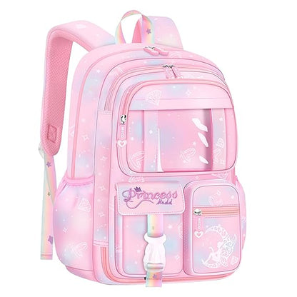 Storite School Backpacks for Girls Stylish Bags for Girls Kids 7-12 Years Old Cartoon Water Resistant Backpack Durable Burden Relief School Bag Birthday