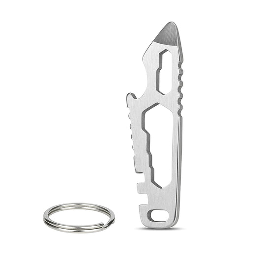 Storite Stainless Steel Multi Tool Keychain – 6-in-1 Compact EDC Tool with Bottle Opener, Screwdriver, Wrench, Cutter and Keyring for Travel, Camping, Outdoor and Everyday Use