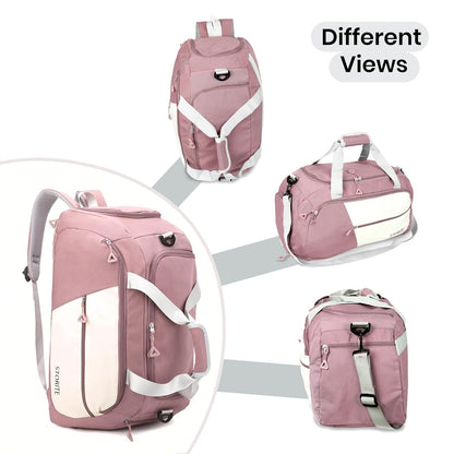 Storite 54cm Nylon Waterproof Travel Duffle Bag with Shoe Compartment - Deep Pink