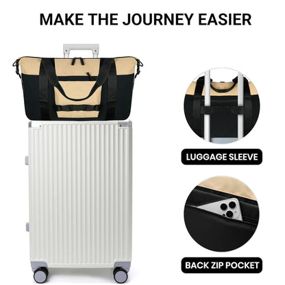 Storite 46 Cm Nylon Luggage Travel Duffle Bag for Women, Sports Shoulder Bag for Women with Wet Pocket Weekender Overnight Luggage Bag,Trendy and Stylish (46x17x29 Cm)