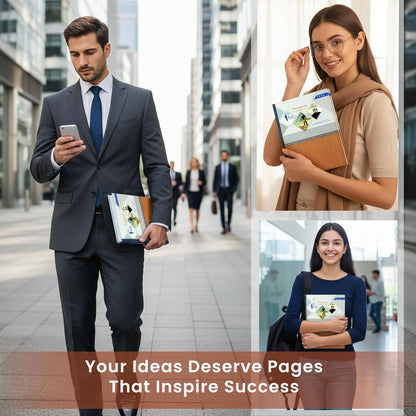 Storite Executive Planner Organizer Hard Bound Notebook Diary 2025 with Sunday Half Page (4 Pack- Big, GreyRed)