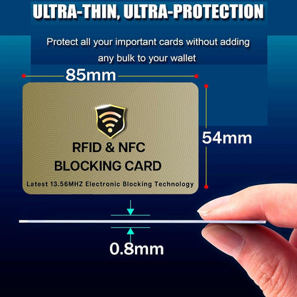 Storite RFID Cards, 5 Pack One Card Protects Entire Wallet Purse for Men & Women, NFC Contactless Bank Debit Credit Card Protector ID ATM Guard Card – Golden