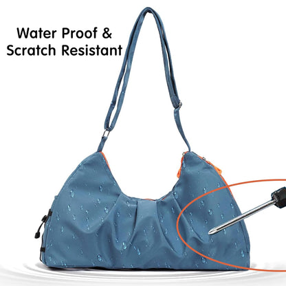 Storite Nylon 51 Cm Imported Multi Purpose Travel Duffle Bag for Women with Dry and Wet Pocket, Lightweight Waterproof Backpack Carry Luggage Bag with Shoe Compartment (Blue, 51 x 17 x 32 cm)